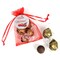 Happy Holidays Red Truck Red Organza Bag Favor Filled With Milk Chocolate Dubai Truffles For Christmas Gifting, Holiday Favors, Party Giveaways & More (24 Pack)